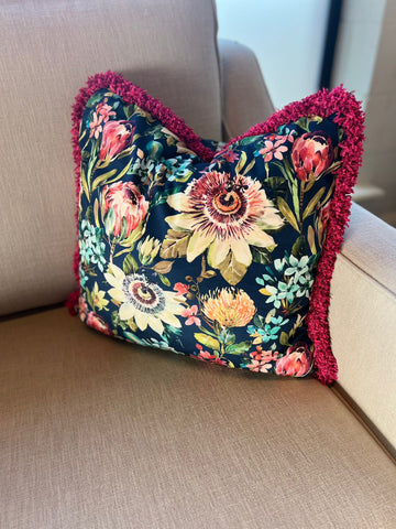Navy Flower Cushion